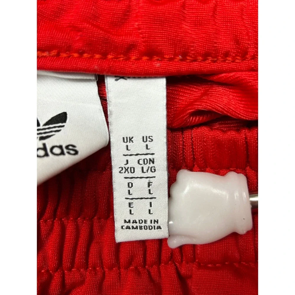 Adidas Track Pants Polyester Red Large Mens